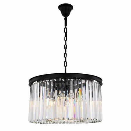 ELEGANT LIGHTING Elegant Lighting 1238D26MB-RC 13.5 x 26 in. Sydney 8 Light Matte Black Chandelier 1238D26MB/RC